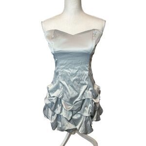 Ruby Rox Y2k Vintage Silver sleeveless ruched cocktail mini dress Sz 9 NWT!